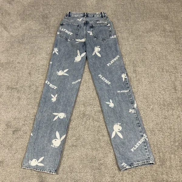 Playboy By PacSun Boyfriend Jeans Womens 23 X 32 Light Wash Bunny Denim - Image 5