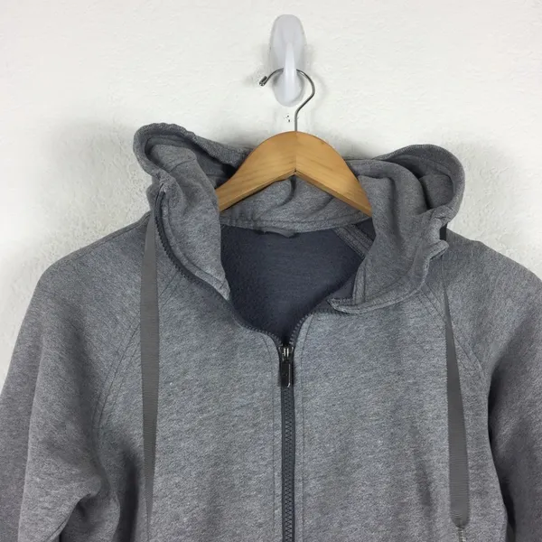 Lululemon Fleece Please Hoodie Jacket Heathered Speckled Medium Grey Size 6 - Image 5