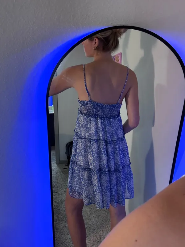 Blue Floral Le Lis Ruffle mini dress - Image 2