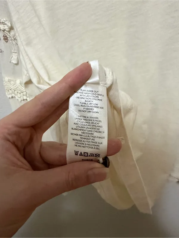 Anthropologie Gemma Embroidered Lace Blouse Medium Cottagecore - Image 8