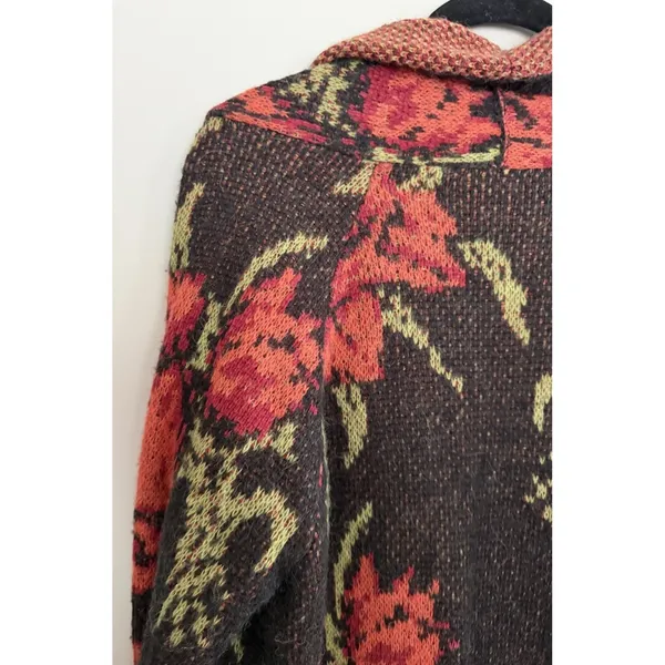 Free People Flower Power Boho Cardigan Sweater Women's Size Medium‎ - Image 8