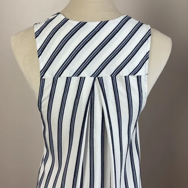 Free People Tuxedo Stripe Wrap Dress Sleeveless‎ Blue Side Slit Size XS - Image 11