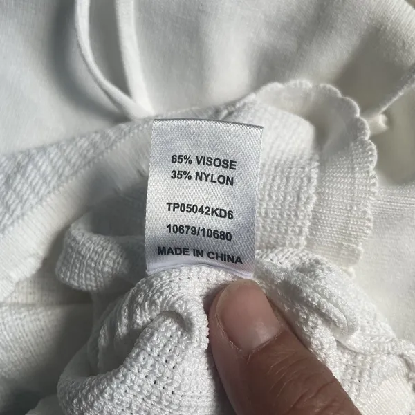 Meshki Knit Tube Top Scalloped Edges Cottagecore Boho White Women's Size Large - Image 6
