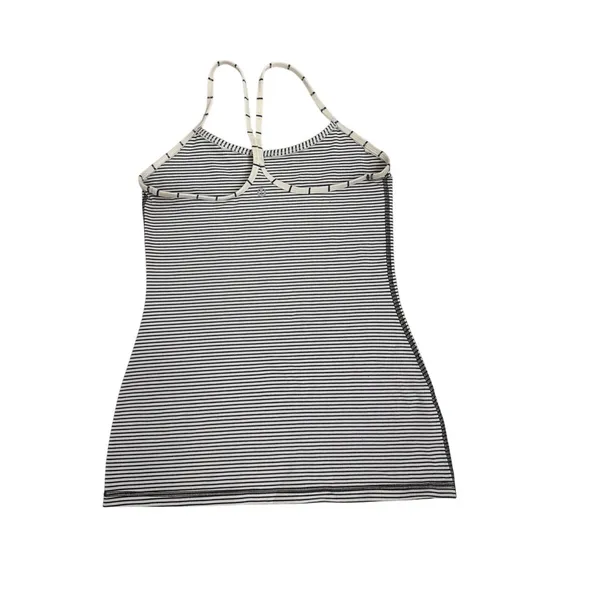 Lululemon Power Y Cream White Black Striped Racerback Tank Top Size Women's 10 - Image 2