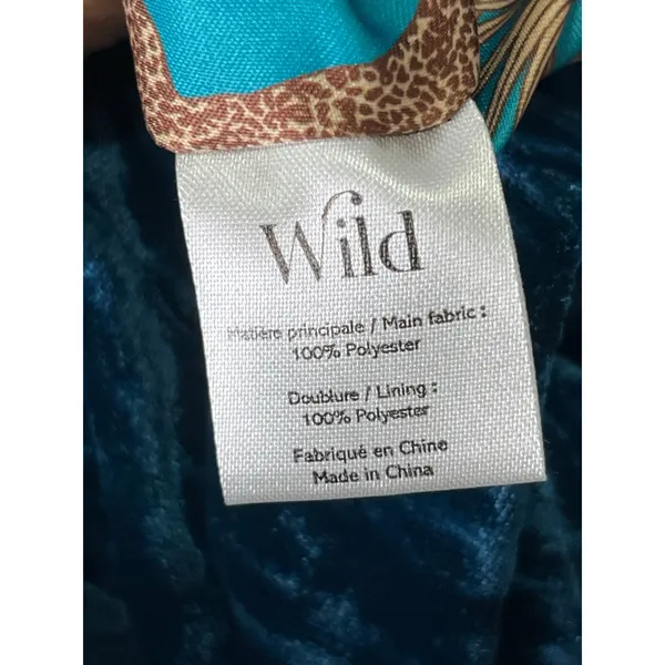 WILD Teal Velvet Blazer Jacket Double Breasted Boho Luxe Statement Eclectic S/M - Image 9