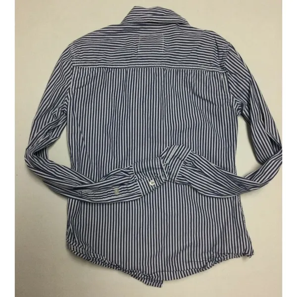 abercrombie Girls Long Sleeve Button Shirt Size S Blue White Cotton Striped - Image 5