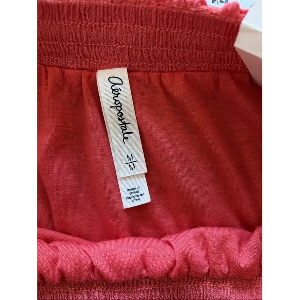 Aeropostale Crochet Inset High Low Maxi Skirt Womens M Pink Boho Rayon Gauze - Image 5