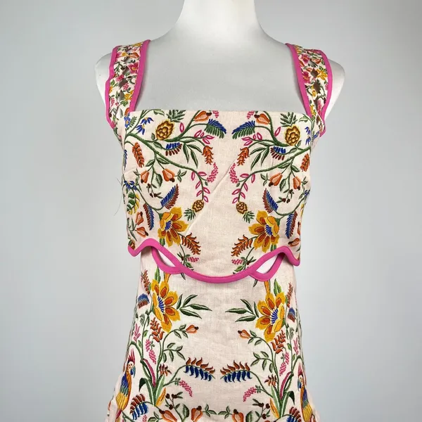 NWOT FARM Rio Linen Convertible 2‑in‑1 Dress Detachable Top & Skirt set Sz M - Image 4