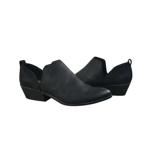 FRYE Rowen Slip-On Cut-Out Leather Ankle Boots Women 8 Black Western Versatile - Image 13