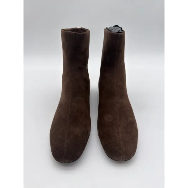 Mango Chocolate Brown Supple Bovine Suede Leather Round Toe Ankle Boots 7.5 - Image 4