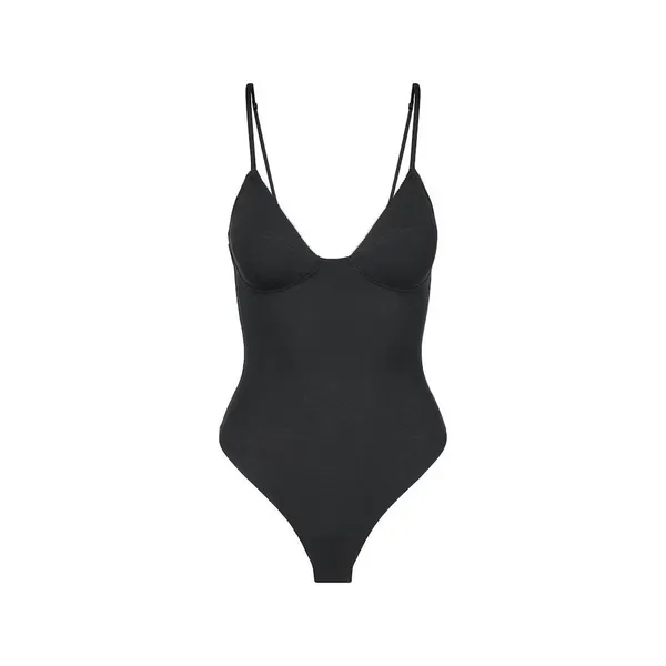Skims Cotton Shapewear Thong Bodysuit XXS Eclipse NWT sold out - Image 4