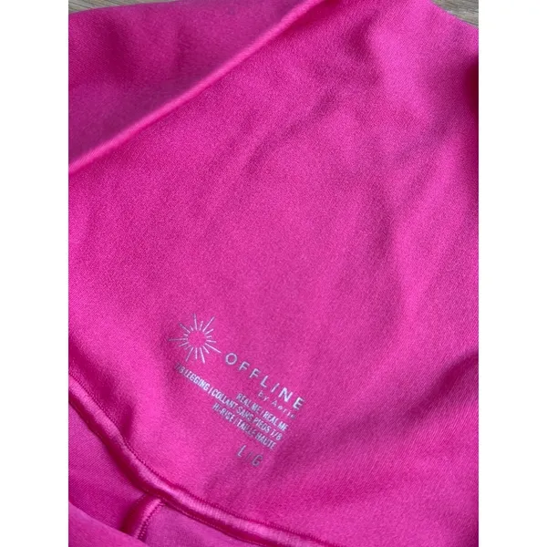 EUC OFFLINE By Aerie Real Me High Waisted 7/8 Crossover Legging PINK size L - Image 3