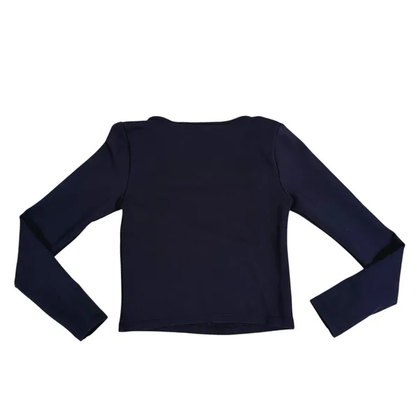 Abercrombie & Fitch Strappy Long Sleeve Top Size XS Black Square Neck Party Y2K - Image 3