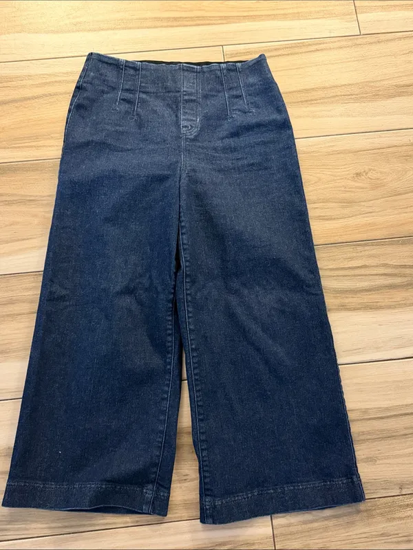 SPANX Zero Waistband wide leg cropped jeans - Image 6