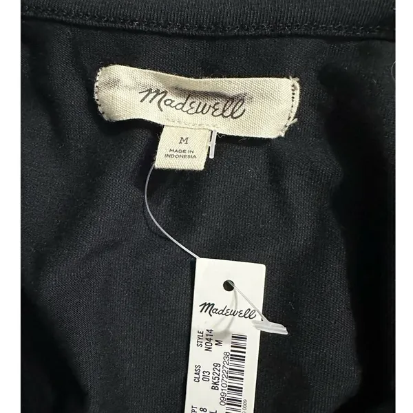 Madewell Cami Thong Tank Bodysuit Women's Medium Black Sleeveless Strappy NWT - Image 5