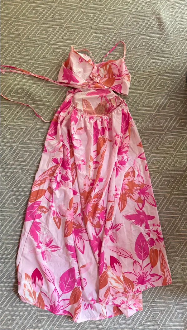 Pink floral dress - Image 4