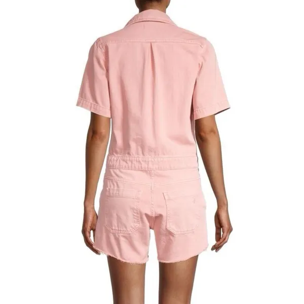 DL1961 Premium Denim Hannah SS‎ Romper Burnt Coral Size M - Image 2