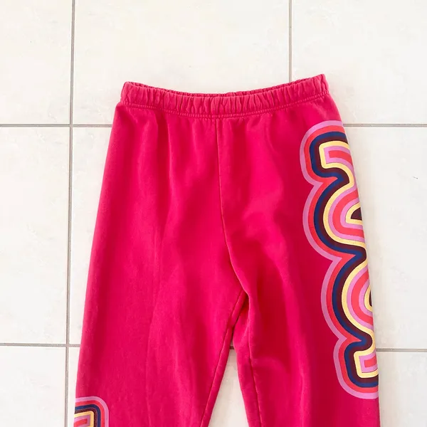 Spirit Jersey Red Jogger Sweatpants Rainbow Wave Swirl Rainbow Medium - Image 2