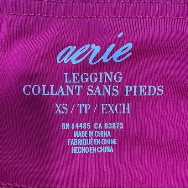 Aerie Mid Rise Ankle Length Leggings Bright Berry Pink XS‎ - Image 6