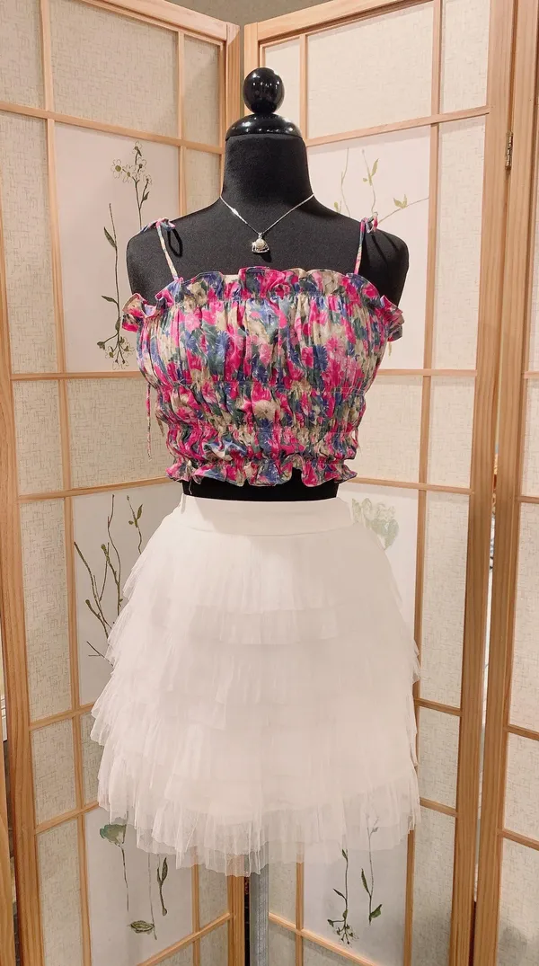 flower crop top Multi Size XS - Image 2