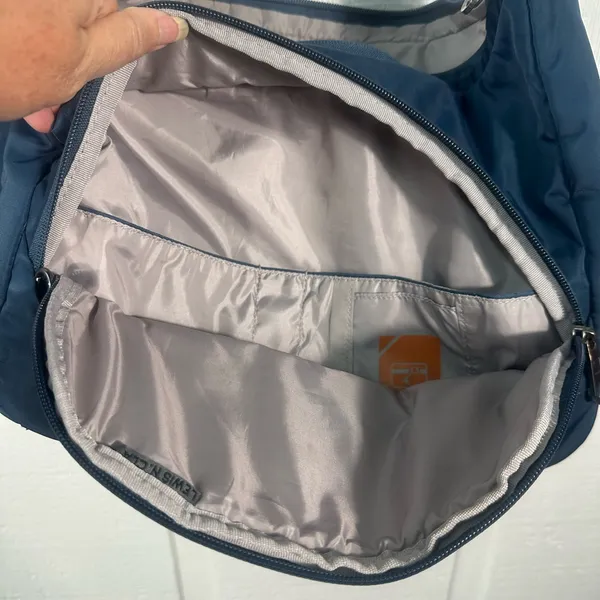Lewis N. Clark Blue and Beige Inside Secura Anti-Theft Messenger Bag EUC - Image 5