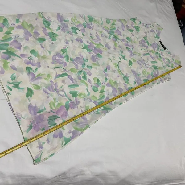Sag Harbor Midi Dress Sz 6P 6 Petite Pastel Floral Sleeveless Tie Back - Image 8