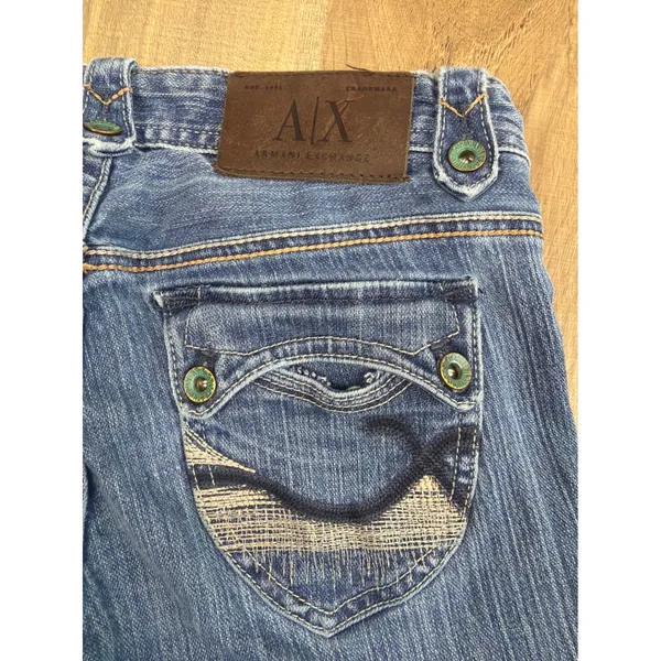 Armani Exchange A|X Vintage Y2K Low Rise Bootcut Jeans Blue 0 Short Womens - Image 3