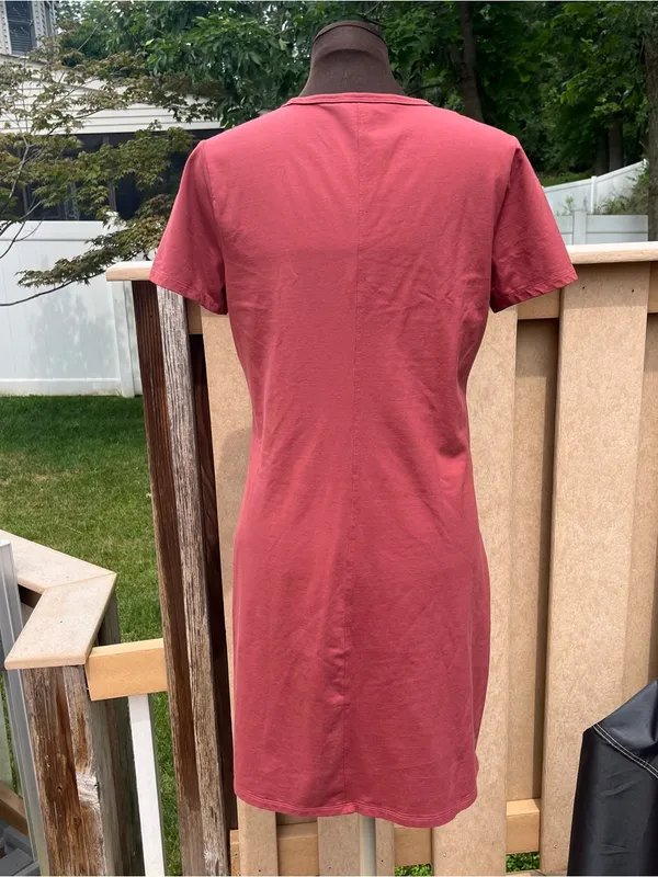 Athleta Essential Tee Dress in Red Rock Size M Supima Cotton Stretch Relaxed Fit - Image 4
