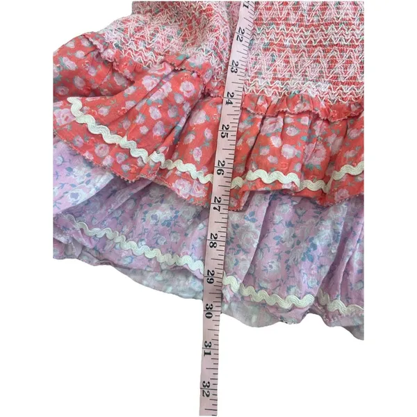LoveShackFancy Ensley Smocked Embroidered Floral Printed Mini Dress S Fairycore - Image 9