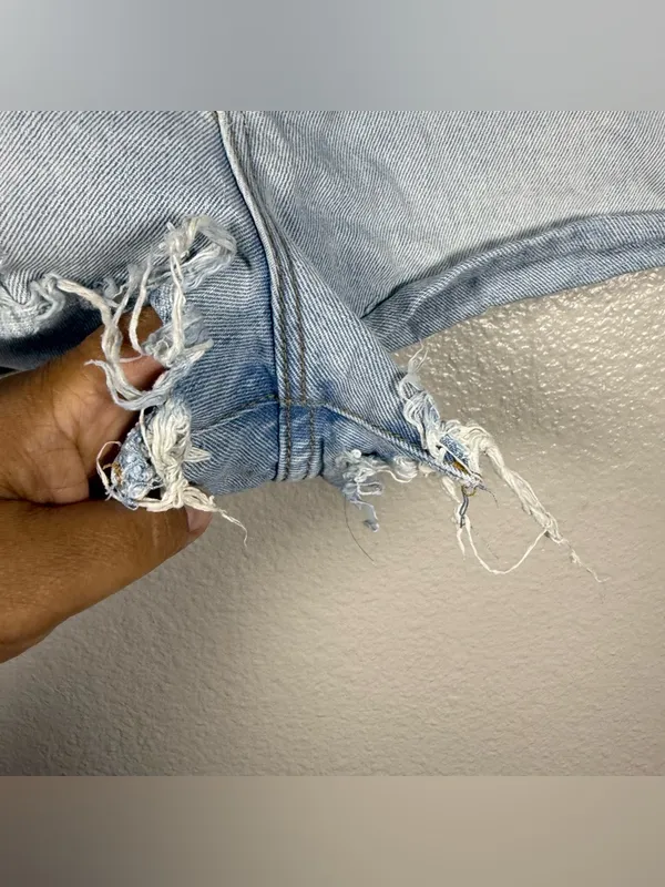 Rolla’s Duster High-Rise Light Blue Denim Distressed Shorts SZ:27 - Image 7
