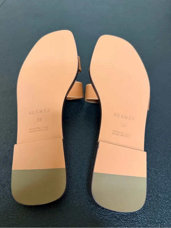 Women's Slide Sandals in Cognac Brown-38 - Image 5