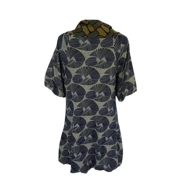 Anthropologie Aoyama Dress Medium Gray Knot Short Sleeve Boho Chic - Image 4