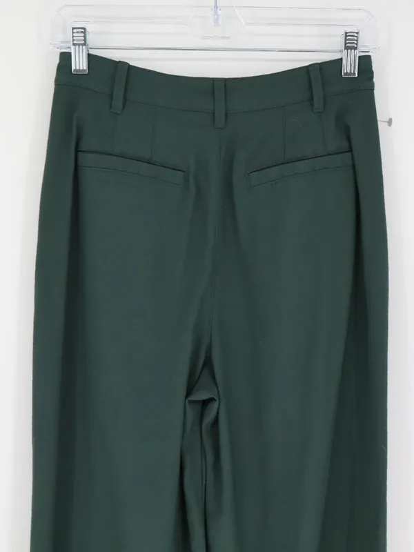 Madewell Drapey Pleated Wide-Leg Pants Women’s 2 Dark Green High Rise Preppy - Image 8