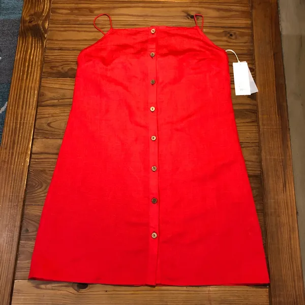 NEW Billabong Love Like Summer Linen Blend Red Dress M - Image 3