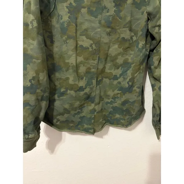 Anthropologie Pilcro Reworked Camo Sweatshirt Popover V-Neck Cropped Oversized - Image 11
