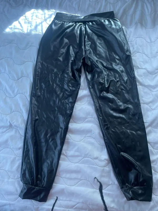 Size Medium Pleather Pants Black - Image 5