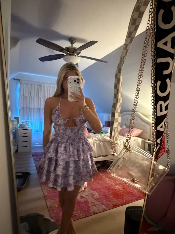SheIn purple floral dress - Image 3