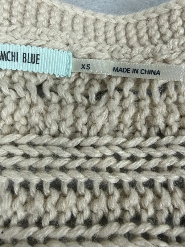 Kimchi Blue Urban Outfitters Sweater XS Cream Cable Knit Wool Blend Oversized - Image 4