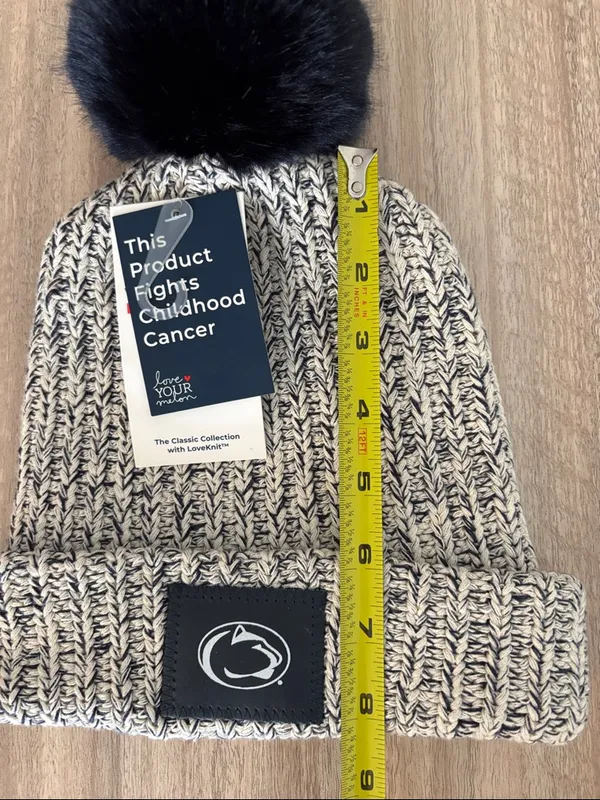 Love Your Melon NWT Penn State Pom Beanie Navy Blue and White OS - Image 7