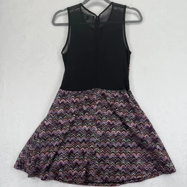 For Love & Lemons Dress M‎ Multi Color Knit Fit Flare Mesh Panel Sleeveless READ - Image 10