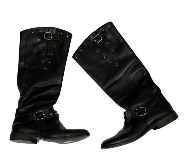 Golden Goose Kate Tall Studded Leather Moto Boots - Black - 38 - Image 6