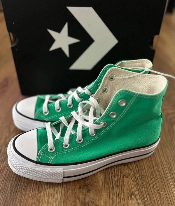 CONVERSE Ctas Lift platform green hi top lace up shoes sneakers women’s 7 new - Image 7