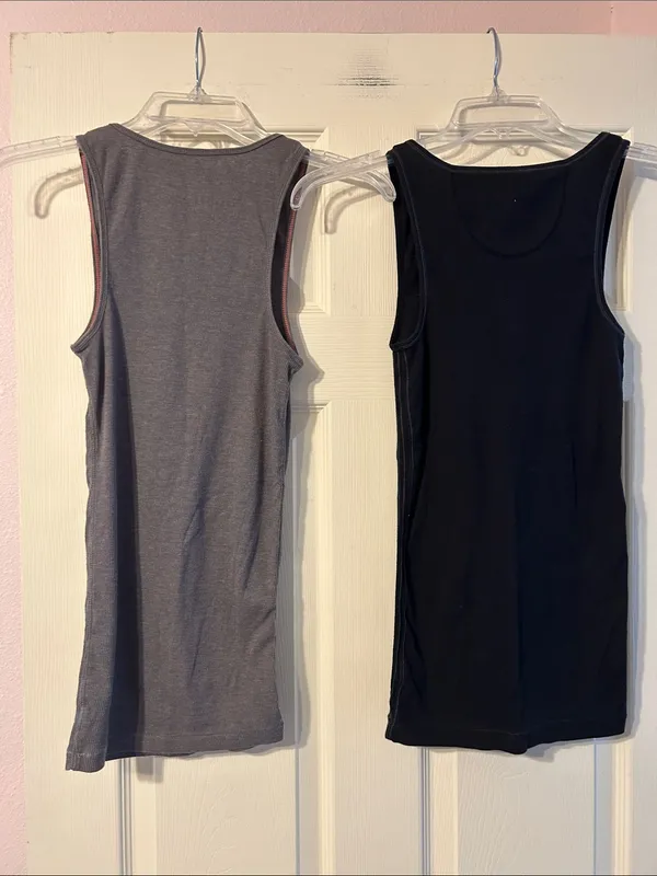 American Eagle Ribbed Tank Tops - Gray & Black - Image 5