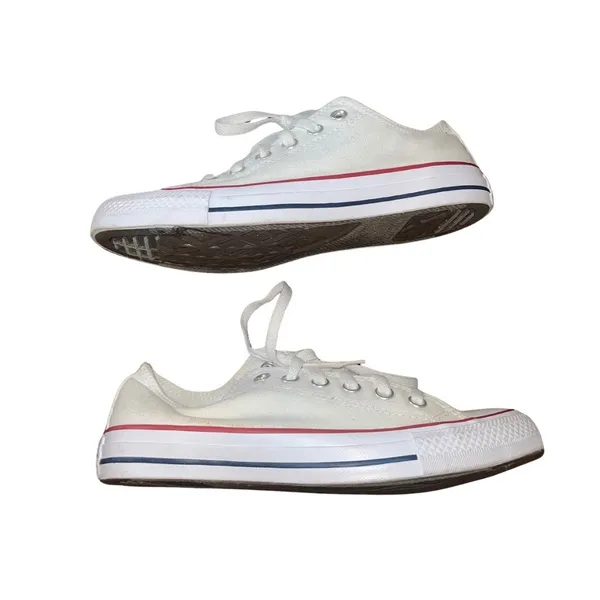 Converse Chuck Taylor All Star Low Top Sneakers Shoes White Canvas Women SZ 8 - Image 2