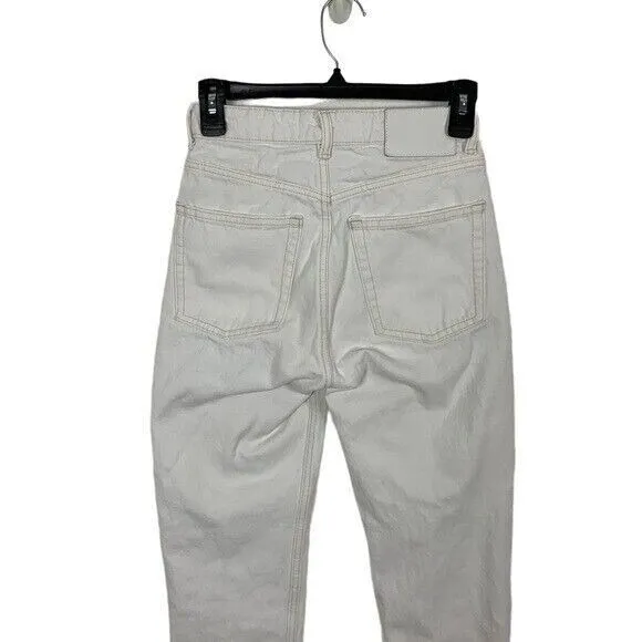 Zara Womens Jeans 00 White High Rise Ankle Skinny Denim Y2K Minimalist - Image 5