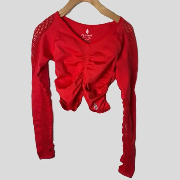 FP Free People Movement On The Rise Long Sleeve Layer Bittersweet Red XS / S - Image 7