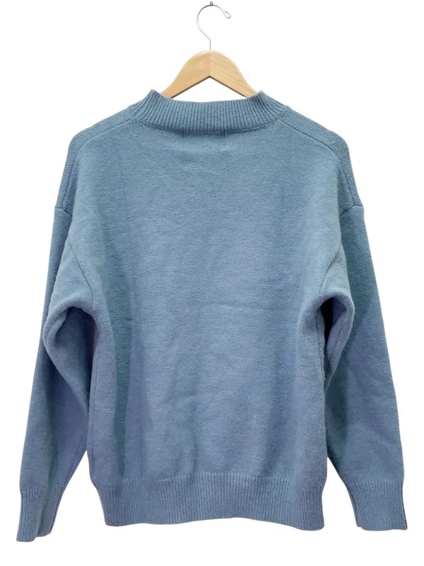 Aelfric Eden Duck Sweater XS Blue Chenille Applique Oversized Crewneck Pullover - Image 3