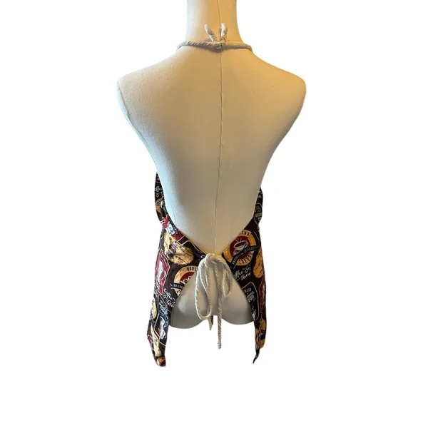 Handmade coffee pattern theme apron baking cooking Brown Size M - Image 3