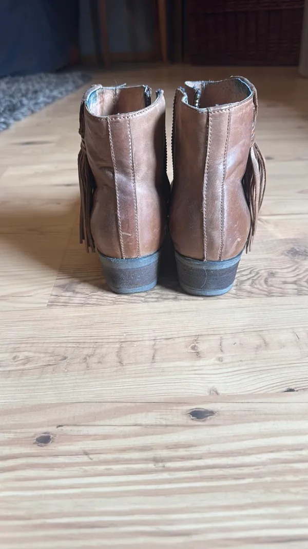 Circle G Booties Leather Fringe 7 - Image 4