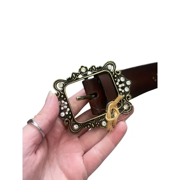 Roper NWOT Women's Size S Bling Studded Cowboy Western Rhinestone‎ Leather Belt - Image 2